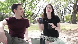 A day at the park ends with a guy getting his dick sucked publicly by a hot girl