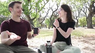 A day at the park ends with a guy getting his dick sucked publicly by a hot girl