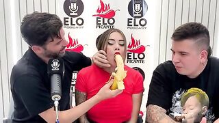 Sara Blonde, interviewed on Elo Podcast, ends up with a dick in her mouth
