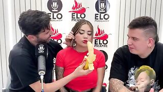 Sara Blonde, interviewed on Elo Podcast, ends up with a dick in her mouth