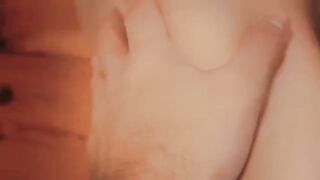 My wife with big breasts makes me a stunning homemade handjob porn