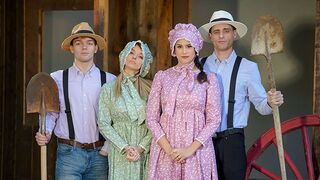 Hot busty moms Penny Barber and Pristine Edge seduced their stepsons to fuck