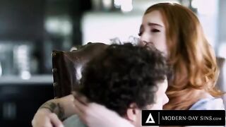 Petite ginger slut Madi Collins gets fucked mid-air