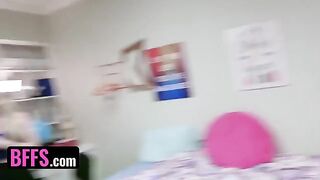 Two roommates are sharing girls from their circle in a steamy college encounter