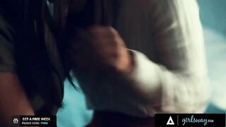 The nun is having a passionate lesbian sex with her girlfriend in a steamy scene