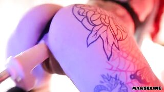 The hot girl Marseline fucked with a powerful machine in a sensual scene