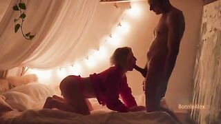 A couple enjoy each other with a rough, passionate homemade session