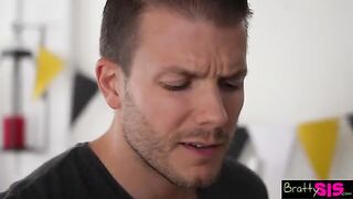 The stepbrother fucked her so hard she came instantly