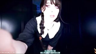 Xavier pushed Wednesday Addams to the bed for passionate sex - MollyRedWolf