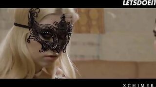 Blonde babe Misha Cross fucked by two cocks in passionate session
