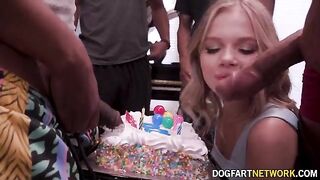 Coco Lovelock received 11 huge black cocks for her birthday surprise