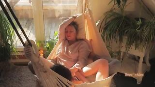 The couple enjoys each other with sensual sex and mutual masturbation on a sunny day