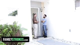 Little slut Claire Black seduces her step uncle and fucks with him hard