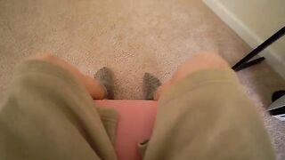 Cute girl fucked in the glory hole, not noticing the stepbrother’s presence