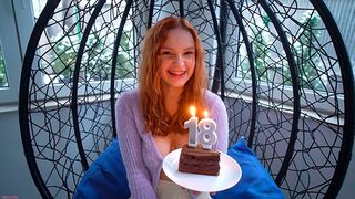 A young guy fucked a pretty, skinny girl on her 18th birthday