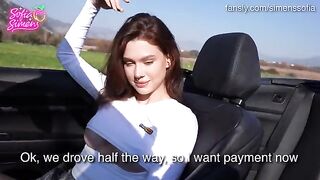 The little whore got into the car and showed her skills in a steamy session
