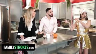 Josie Tucker’s big juicy tits get covered with step daddy’s jizz in a taboo scene