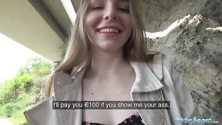 A long-haired Ukrainian girl agreed to sex for money outdoors