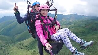 Paragliding with a hot stranger in 2200 m above sea