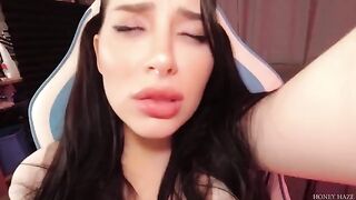 A sexy girl was playing video games with her boyfriend, but she cheated on him