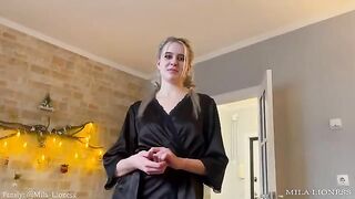 The hot blonde MILF seduced her stepson to make love in secret
