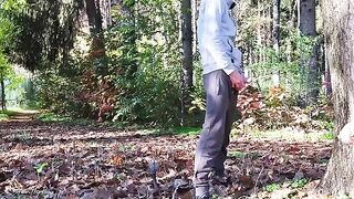 I flashed my dick to a slutty MILF in the park, she grabbed it