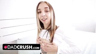 Cute stepdaughter Breezy Bri seduces her dad to fuck her