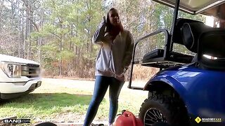 Our mechanic got lucky with a busty blonde babe, Bailey Brooke, who’s got it all