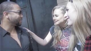 A man fucked two girls with big natural tits in a hard threesome