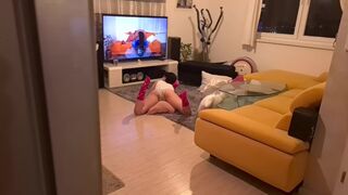 A horny guy got caught watching porn by his sex-starved stepsister