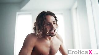 A brunette has a lazy afternoon in sensual and erotic sex