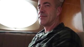 The couple fucked on the plane and got a creampie