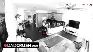 Two stepdaughters are caught in a compromising situation by their father