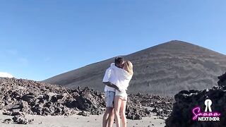 We climbed a volcano and he exploded in my mouth, a real couple’s raw adventure