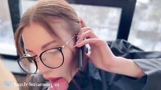 A girl was fucking with her friend while talking to her husband on the phone