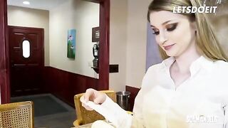 Two kinky sluts seduced their boss to fuck them both in an intense threesome