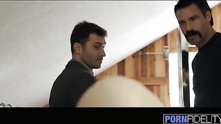 Babe Lily Love takes two cocks in her tight pussy