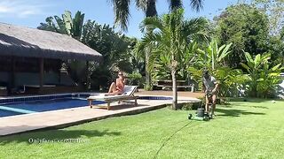 My gardener is inept, but he satisfies me intensely while my husband rests
