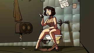 The girl is having fun with her barista at work in a steamy scene