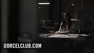 The girl worked extra hours with her boss in a steamy office scene