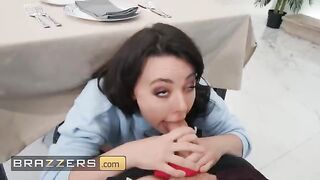 Cock hungry brunette Whitney Wright seduces a guy in the restaurant