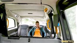 A stunning redhead babe, Kiara Love, got wild in the Fake Taxi