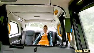 A stunning redhead babe, Kiara Love, got wild in the Fake Taxi