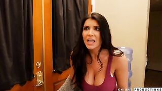 Makeup session with Romi Rain and Brad Knight ends in hard fucking