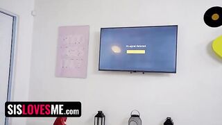 Step brother consoles his step sister Harlow West after a breakup in this steamy full-length video