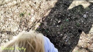 A cute girl was walking and came across a guy with a big cock