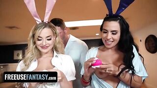 Bunnies Blake Blossom and Sandy Love prepare for Easter with a kinky twist
