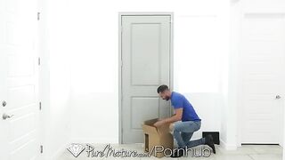 Brandi Love, busty milf, fucks the moving man with her big tits