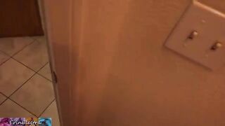 A stepmom prepares for bed while her stepson watches and indulges in self-pleasure