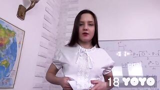 Girl came to the exam with a dildo and fucked herself in the ass